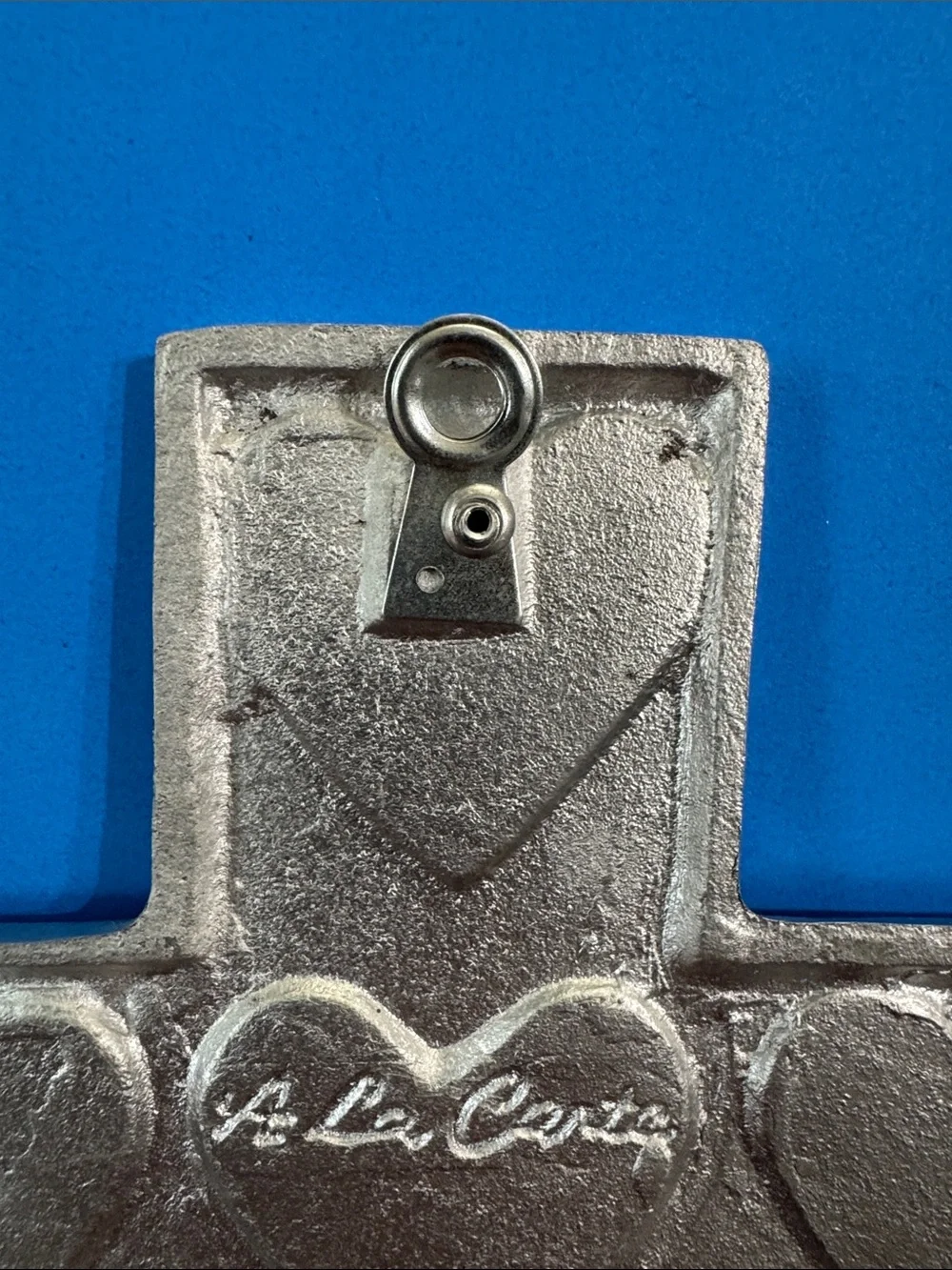 Vintage Cross Signed A La Carte Silver Tone Metal Pewter Mexican Folk Art #69